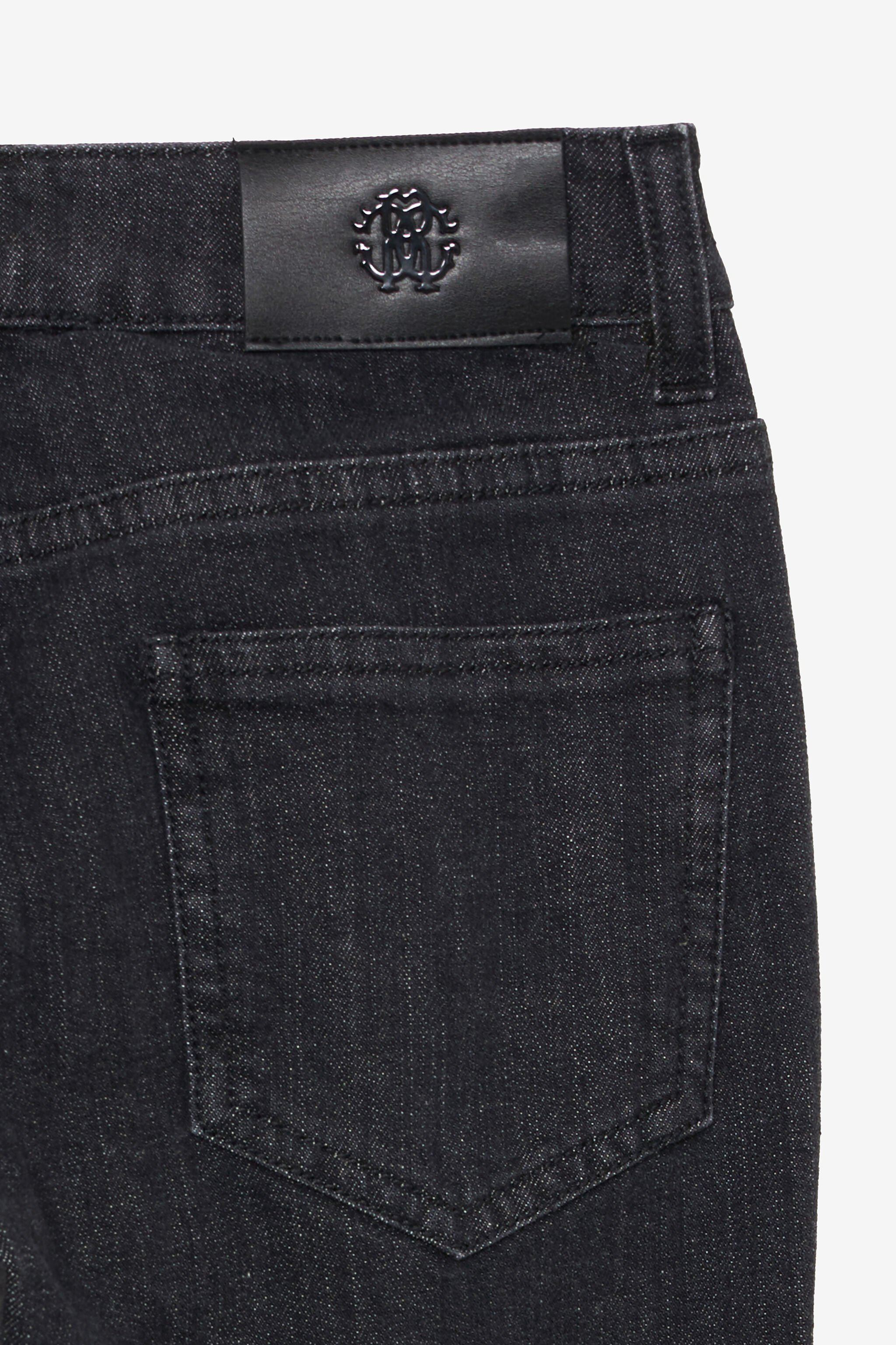 JU Schwarze Jeans mit Rissen BLACK UJJ20B-DN001