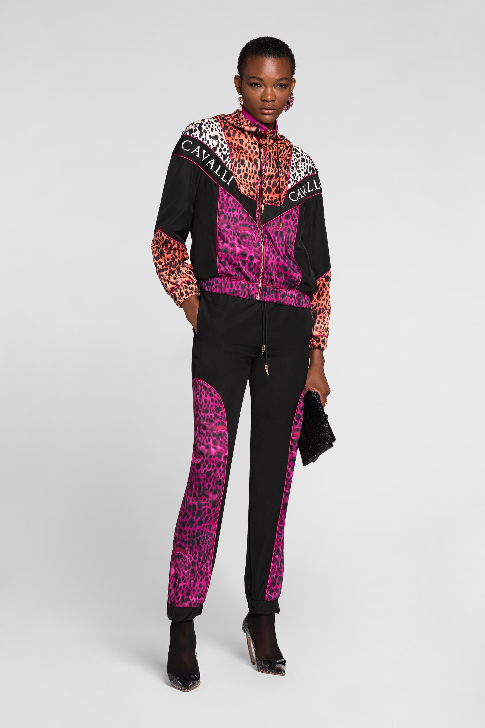 RC Printed-panel track pants Black QKT25A-2TF49