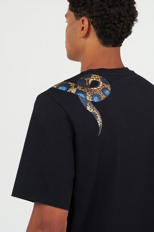 RC Cotton T-shirt with Snake Print BLACK WRT61G-JD060