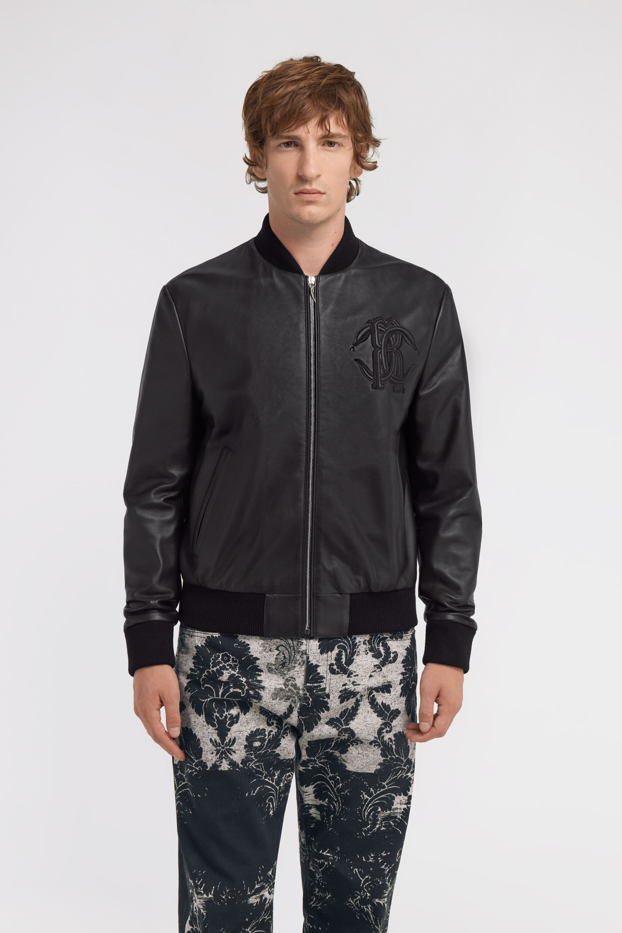 RC Bomber leather jacket Schwarz TRP860-PN002