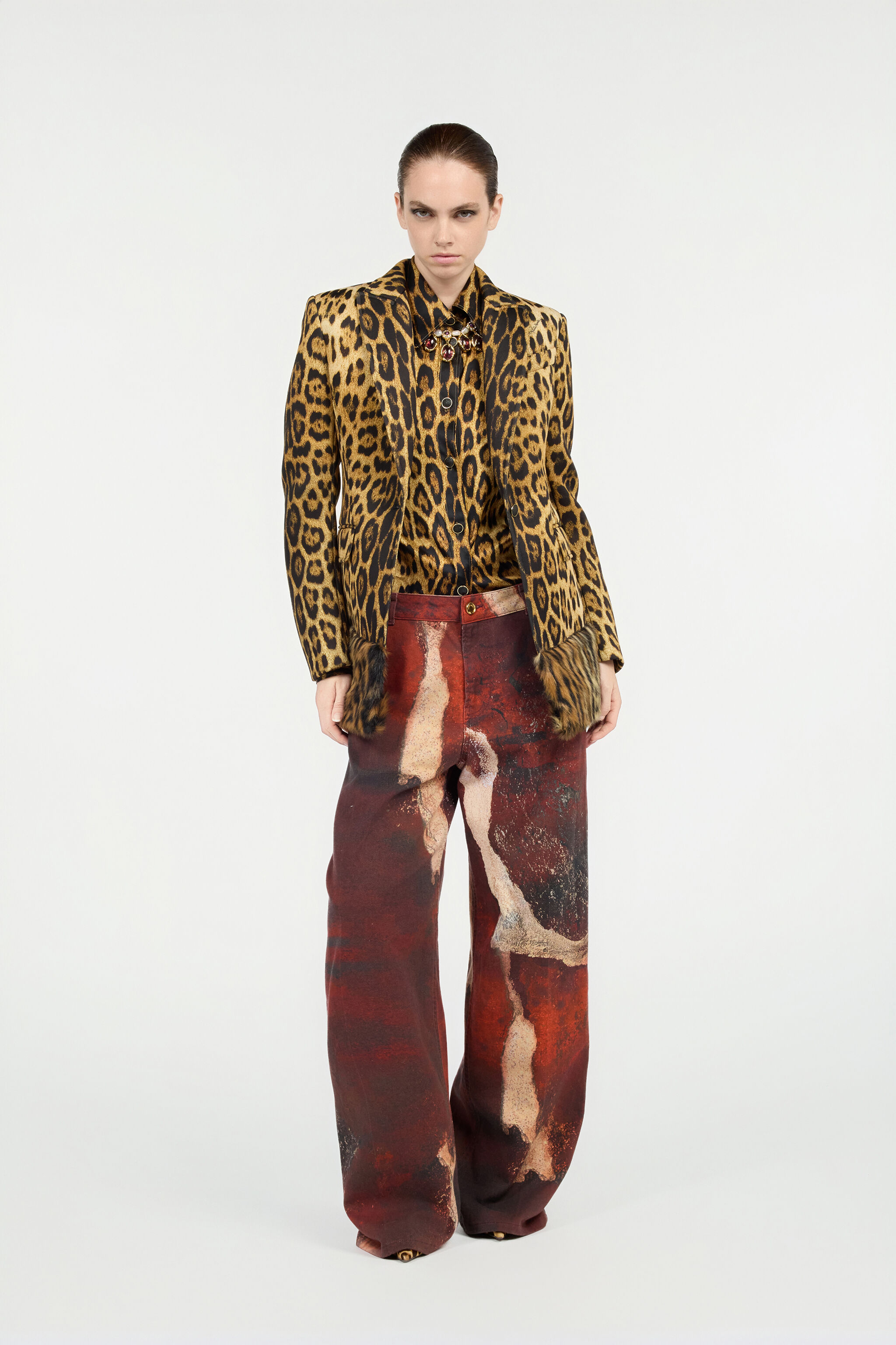 RC Red Faded-Dye Effect Denim Jeans Red VWJ207-DAQ74