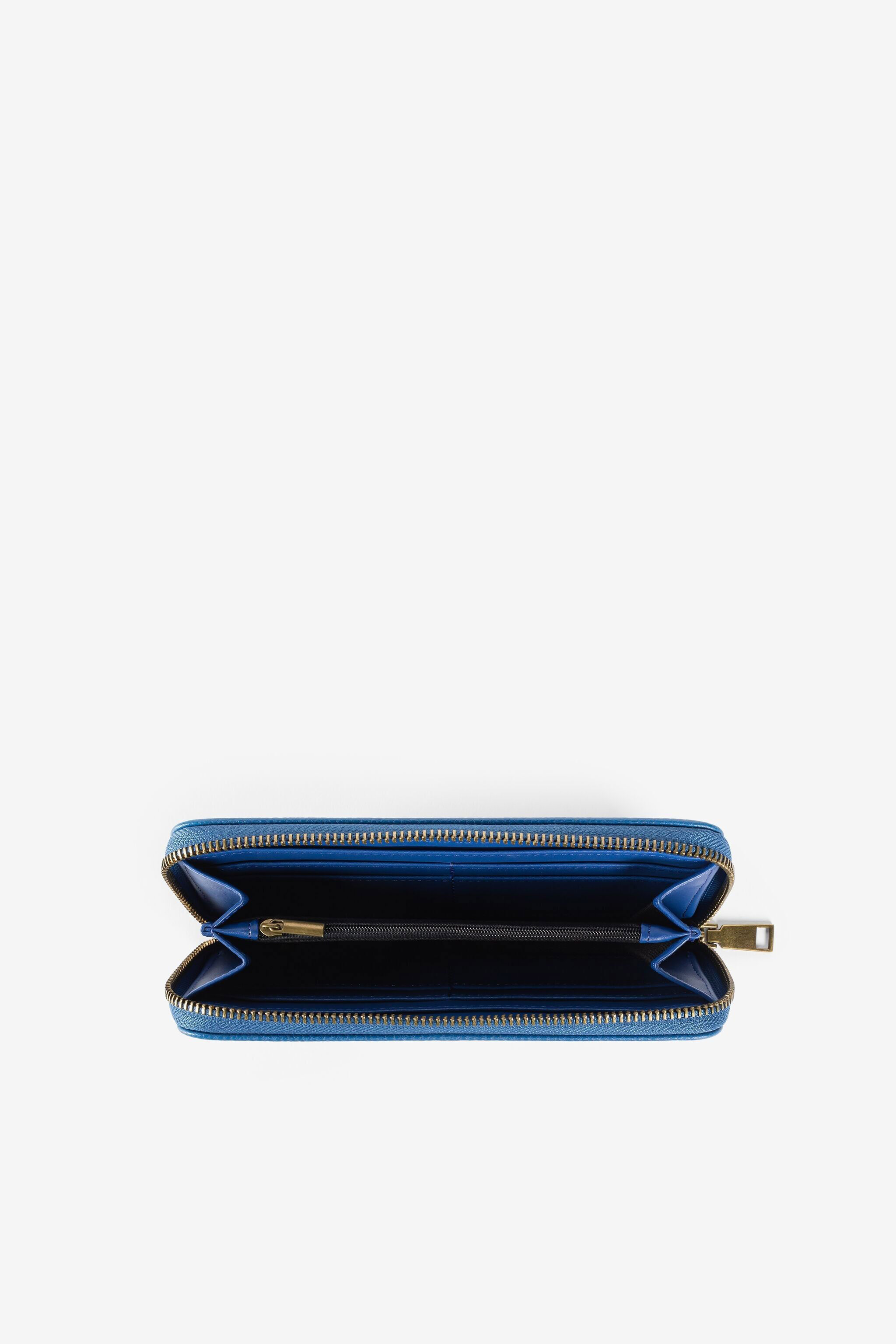 RC Portafoglio con Monogram RC e zip Blu JSA002-AB001