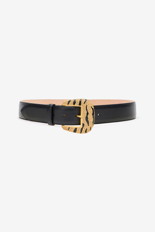 RC Leopard Skin Belt with Jewel Buckle RC Leopard Skin Belt with Jewel Buckle Black VKC005-PZ796