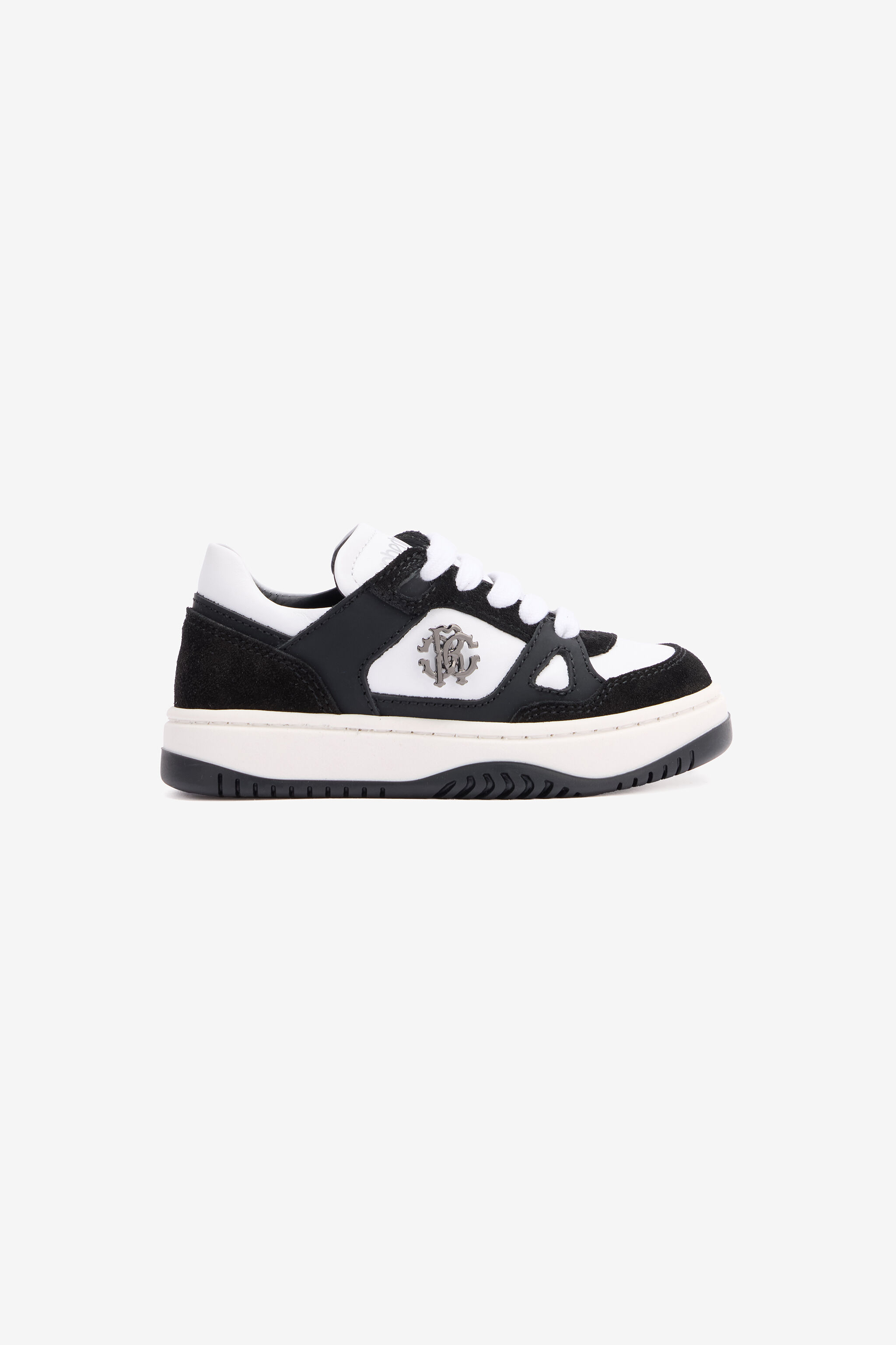 JU Two-Tone Sneakers With RC Monogram BLACK/WHITE TJS02R-PZJ02
