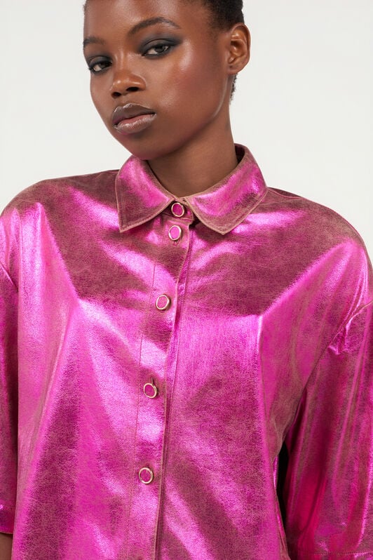 RC Shiny Lurex Shirt SAND/FUCHSIA WQP700-PC004