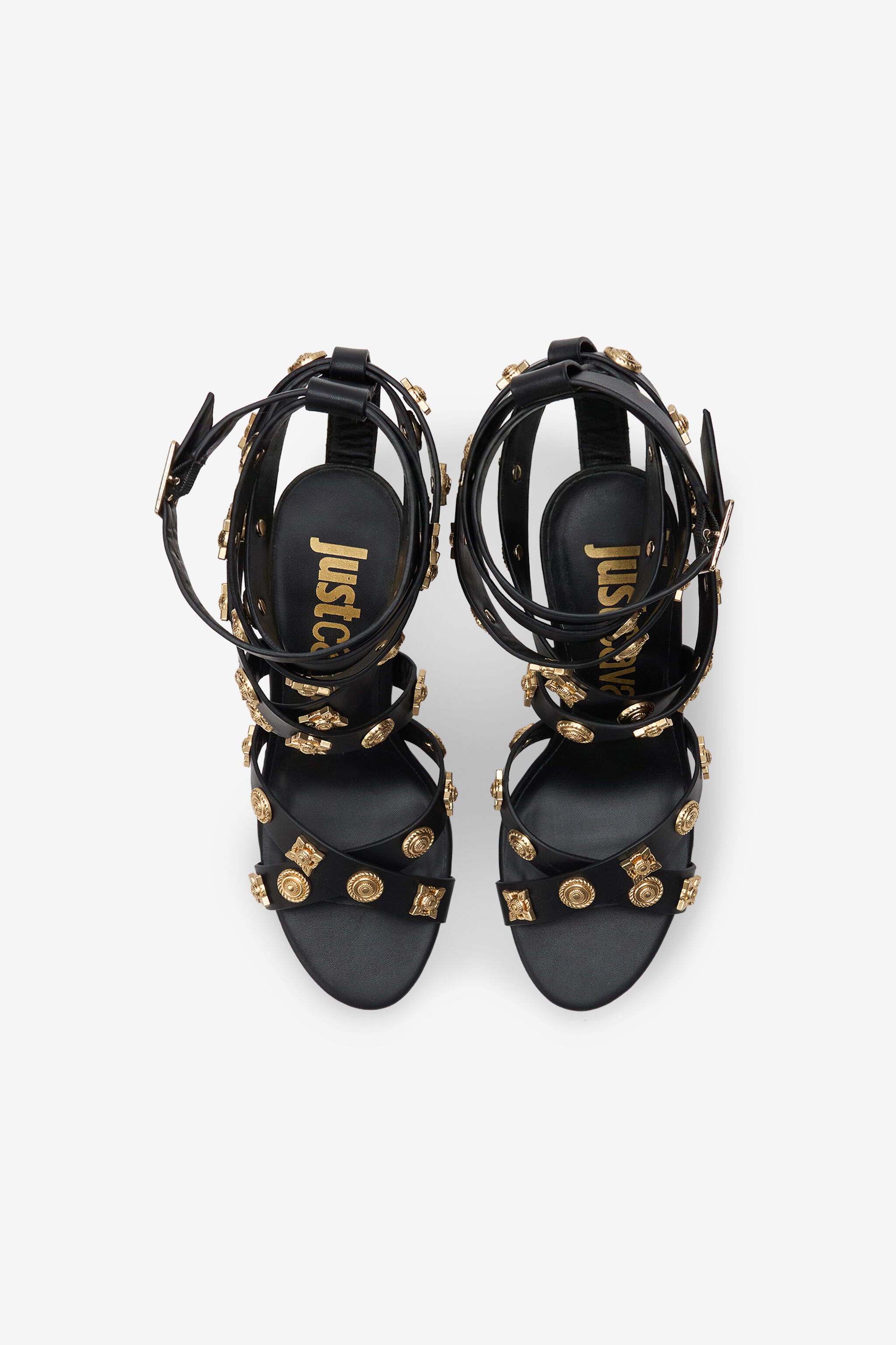 JC Black Strappy High-Heeled Sandal BLACK WFS078-WF316