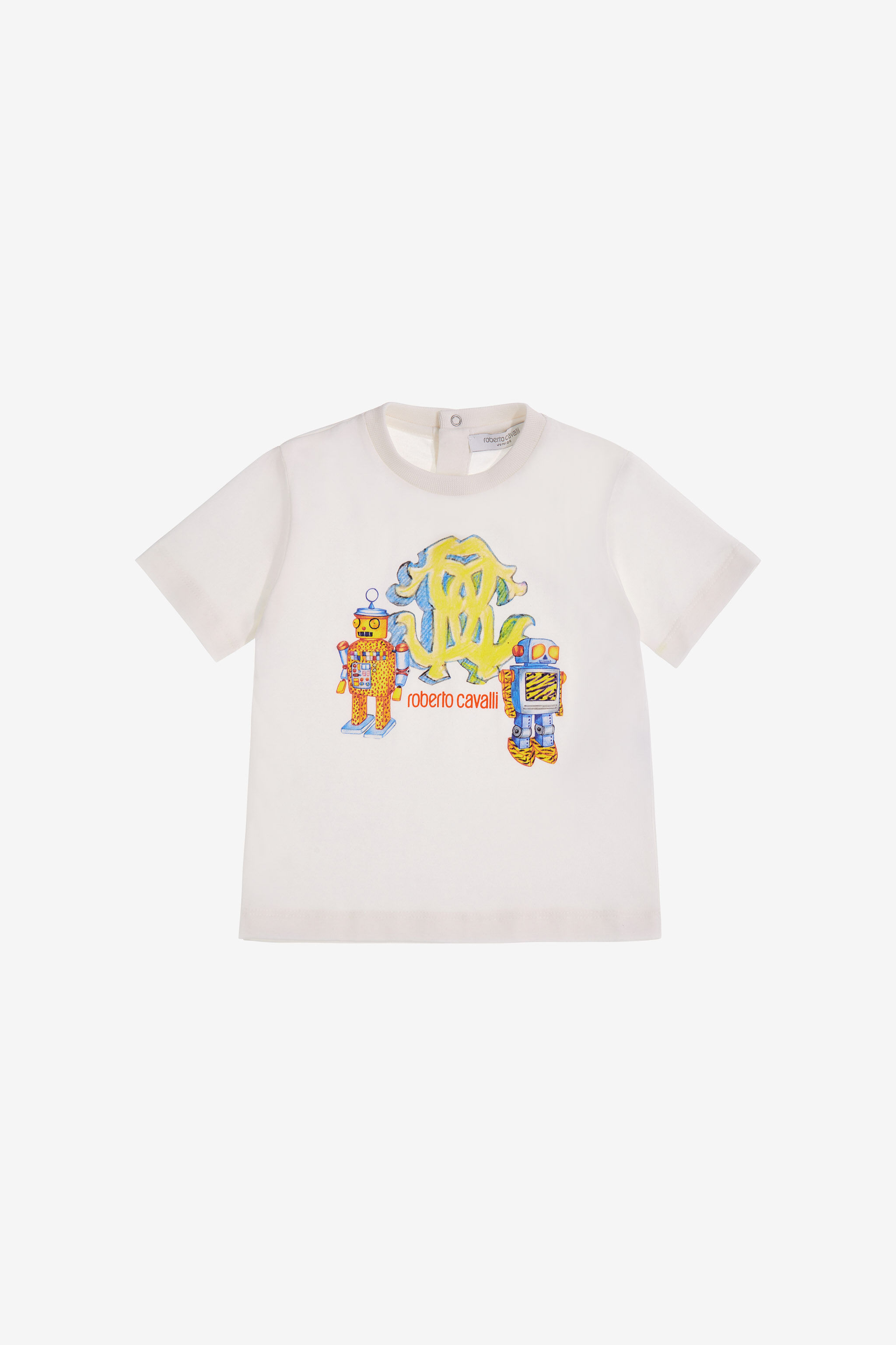 JU T-shirt with Monogram RC and Robot White SJT615-JD001
