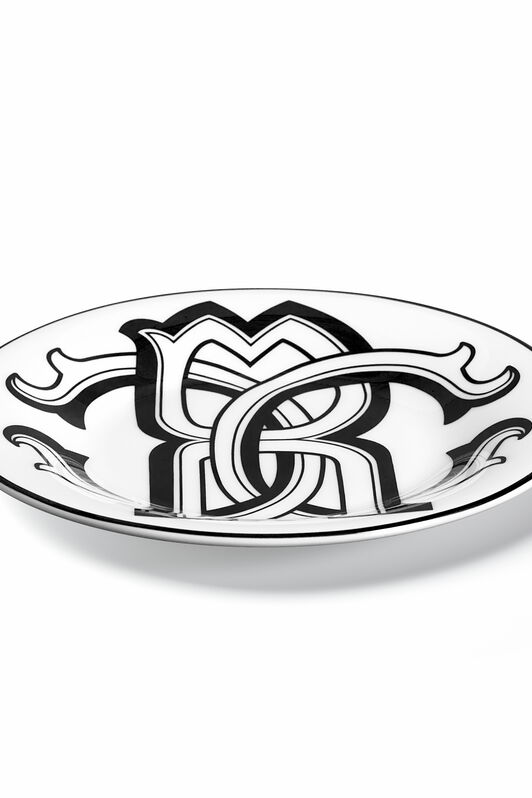 HO Monogram Black 2 Bread Plates Set Black RALA29-IA034