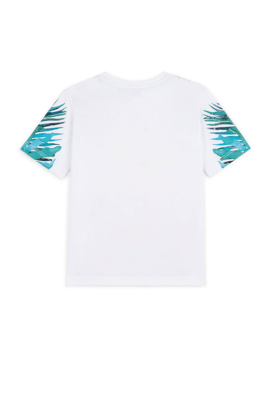JU Tropical And RC Monogram-Print T-Shirt BIANCO OTTICO GJT686-JV025