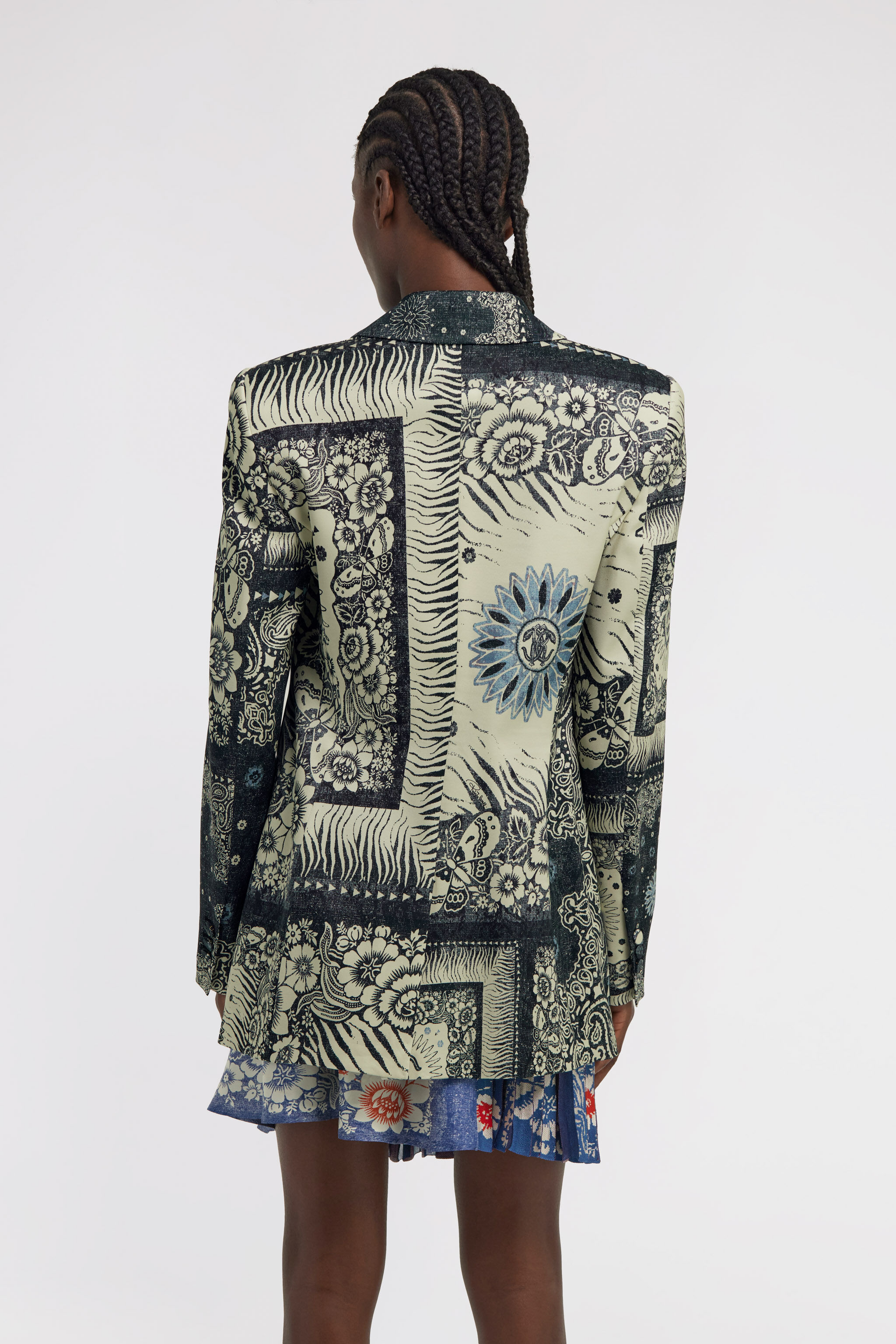 RC Bandana Print Blazer Bleu TKT405-FQN05