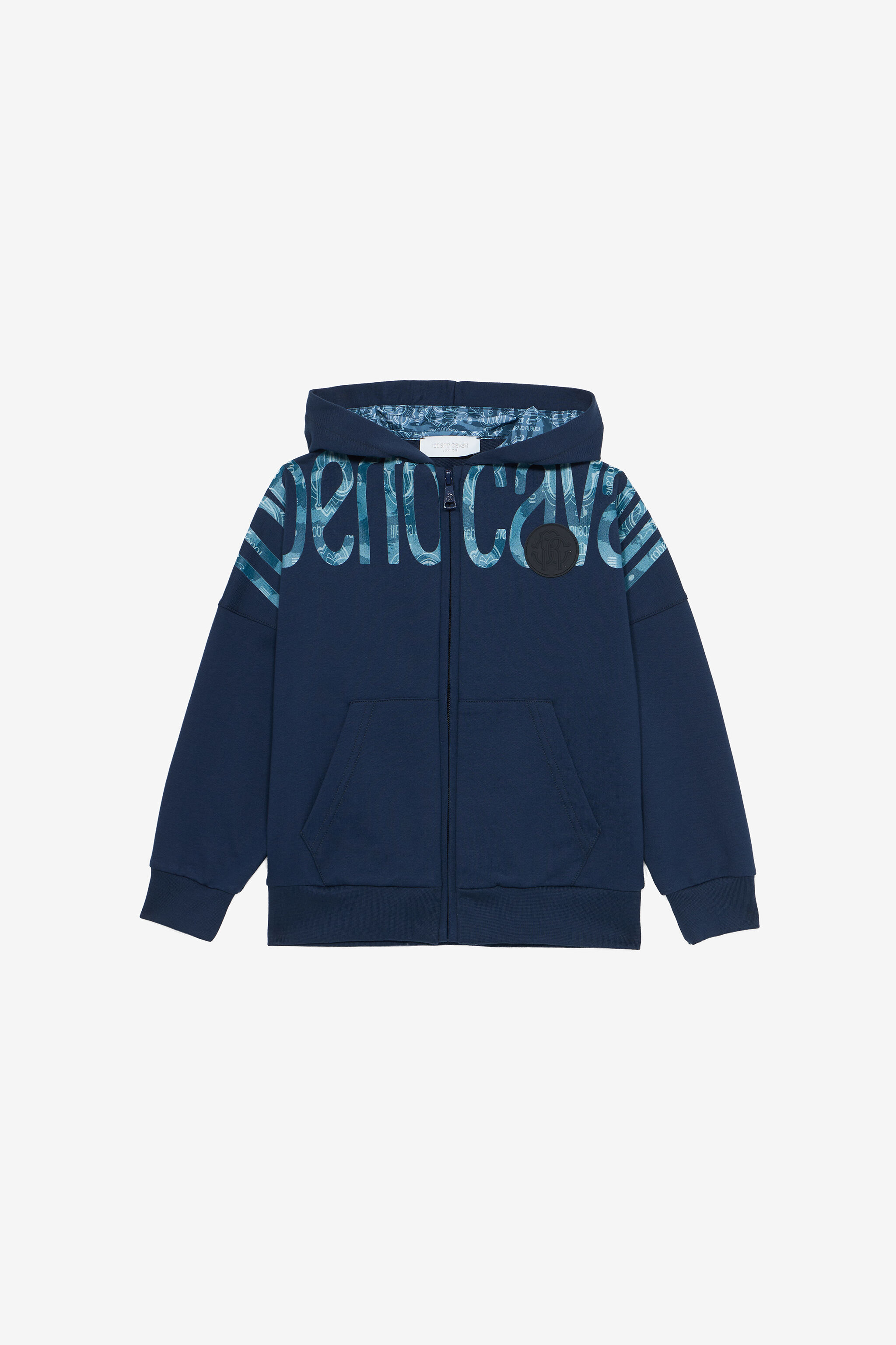 JU Sweat-Shirt Avec Lettrage Contrastant Bleu foncé UJT68D-CF050