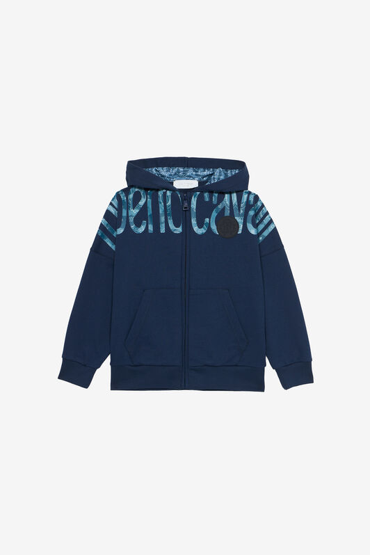 JU Sweat-Shirt Avec Lettrage Contrastant JU Sweat-Shirt Avec Lettrage Contrastant Bleu foncé UJT68D-CF050