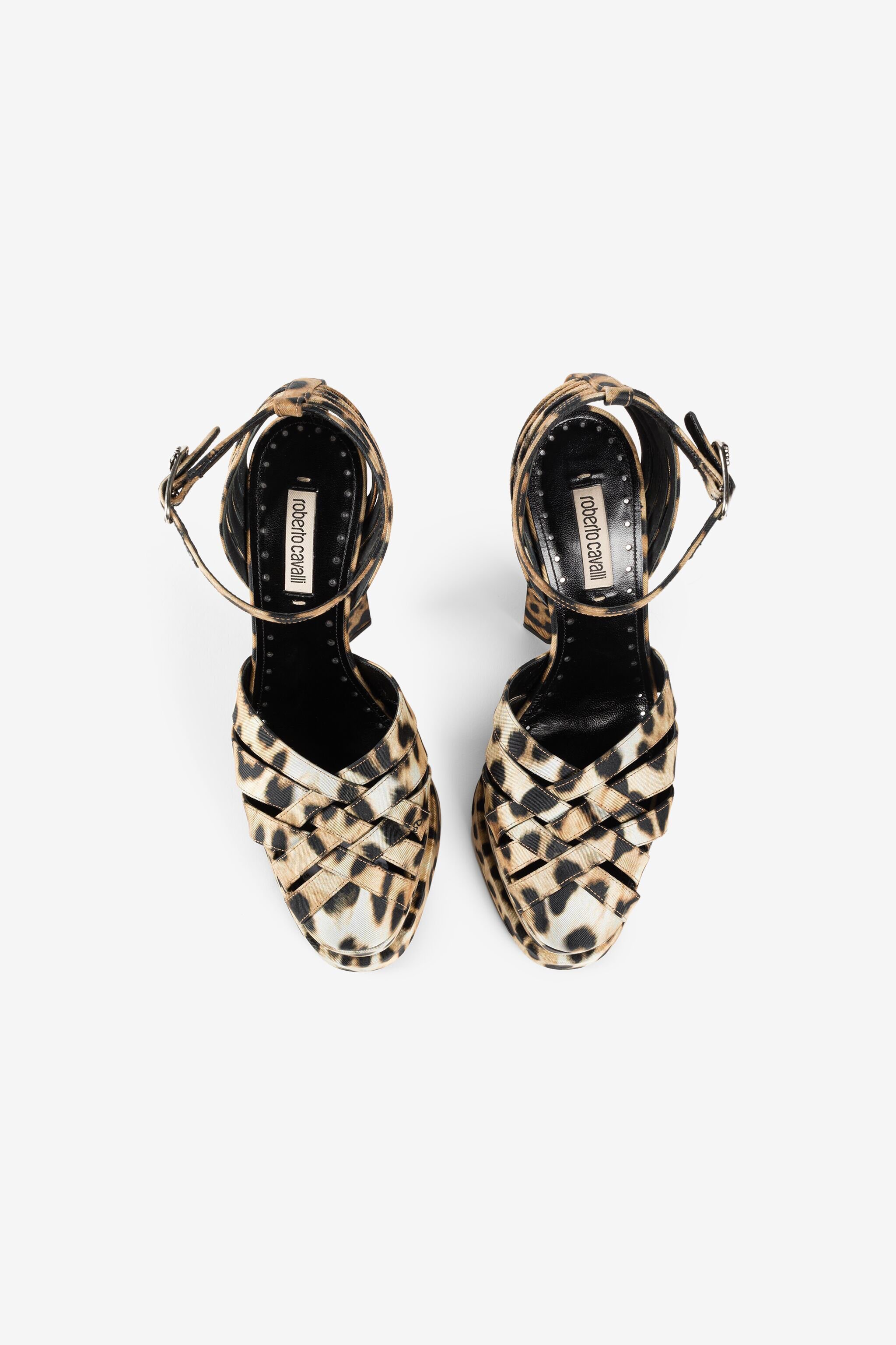 RC Sandali platform con stampa Jaguar Marrone chiaro RKS008-SE180