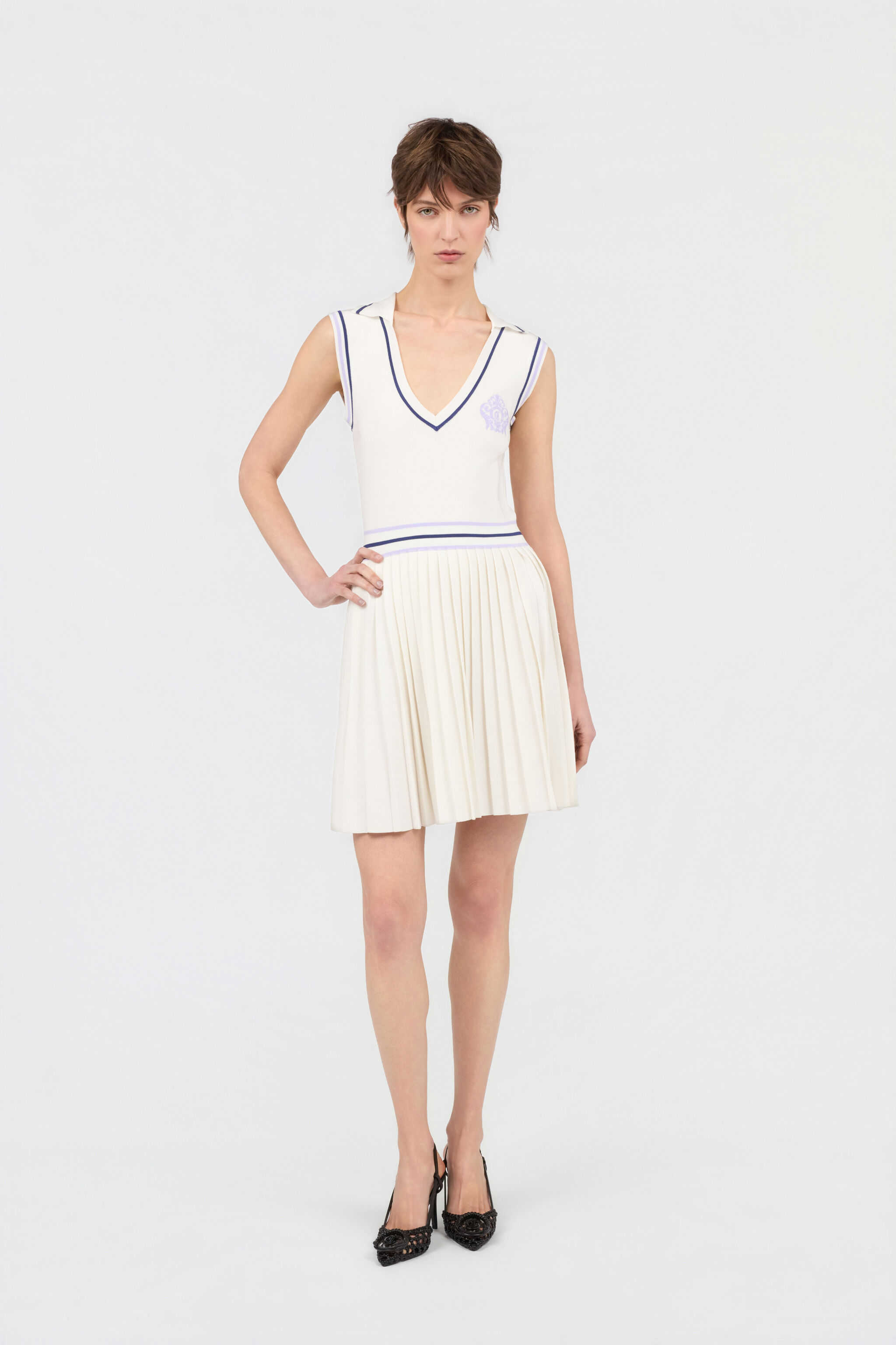 JC White Knit Sports Dress WHITE WFT290-WF688