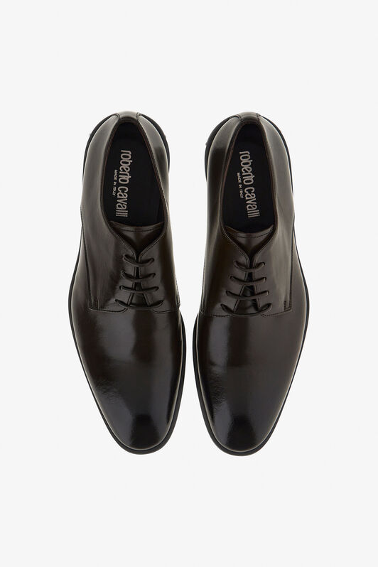 RC Logo plaque leather Derby shoes Dark brown RRS025-PZA84