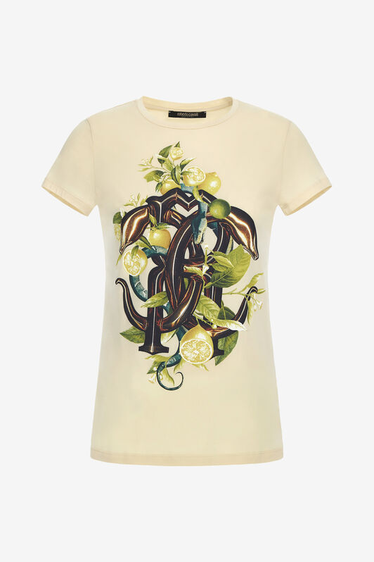 RC T-shirt with Monogram Lemon Snake Ivory SKT60C-JD061