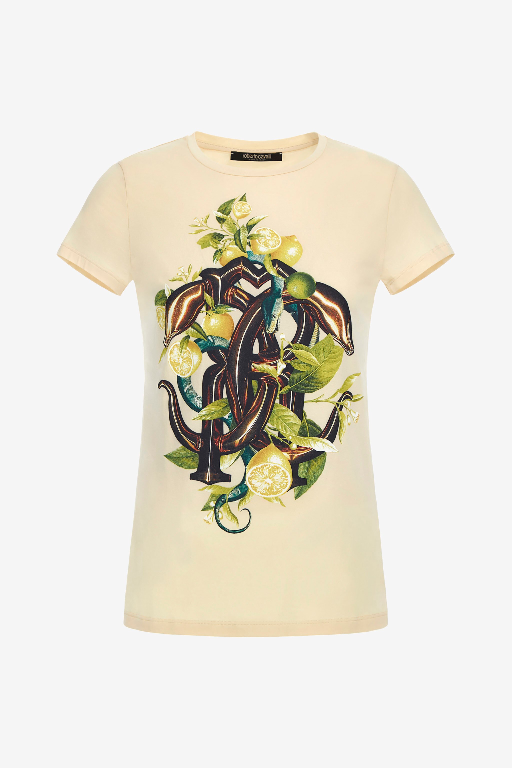 RC T-shirt with Monogram Lemon Snake Ivory SKT60C-JD061