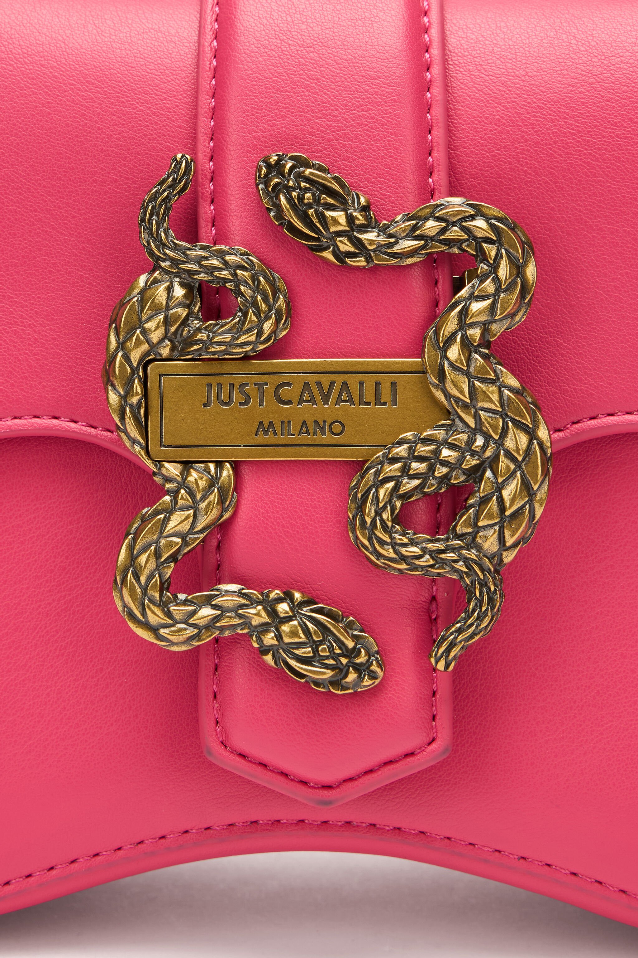 JC Crossbody Bag With Mirror Snake And Logo Fuchsia UFB038-UF407