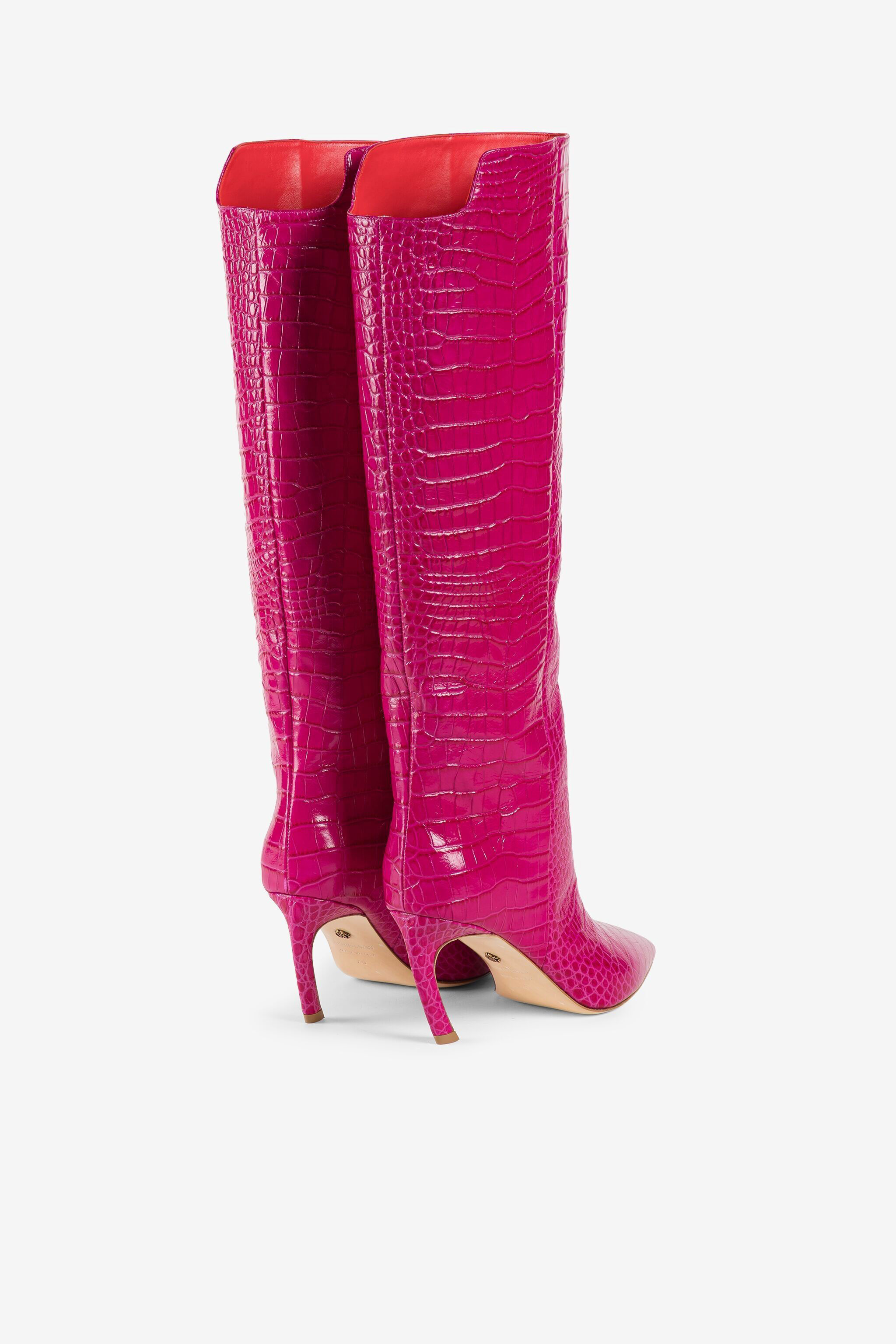 RC Bottes effet croco gaufré FUXIA/ROSSO QKS005-PZ055