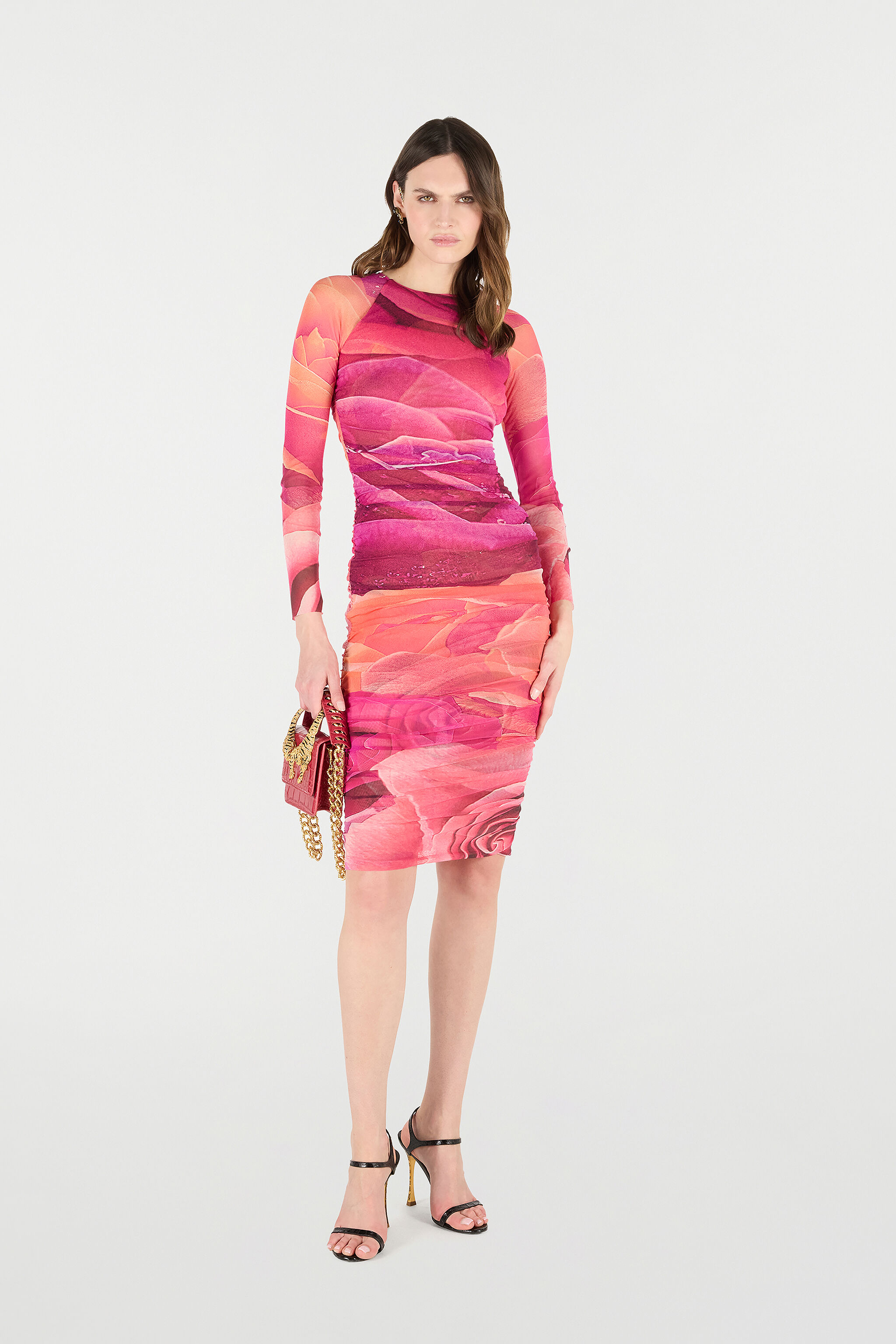 RC Sheath Dress With Rose Print ROSA UKT146-6HN48