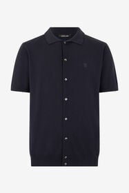 RC Polo Blu in Maglia con Monogram RC BLU NAVY SOT71D-VI044