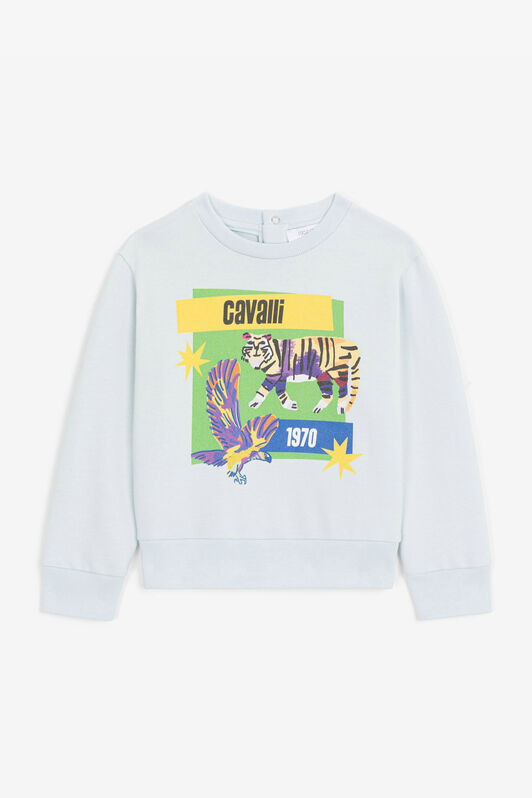JU Logo-Print Cotton Sweatshirt JU Logo-Print Cotton Sweatshirt Light blue RJT90B-CF050