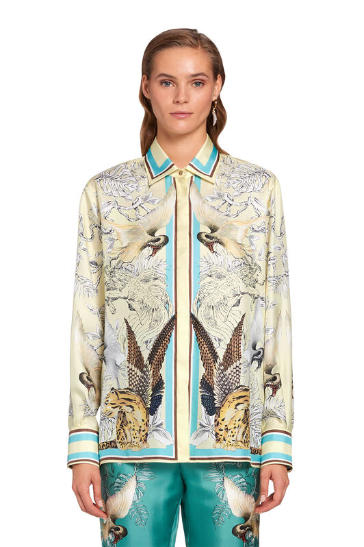 RC Camicia in seta con stampa Hybrid Animals RC Camicia in seta con stampa Hybrid Animals BUTTERMILK KQT704-2NU28