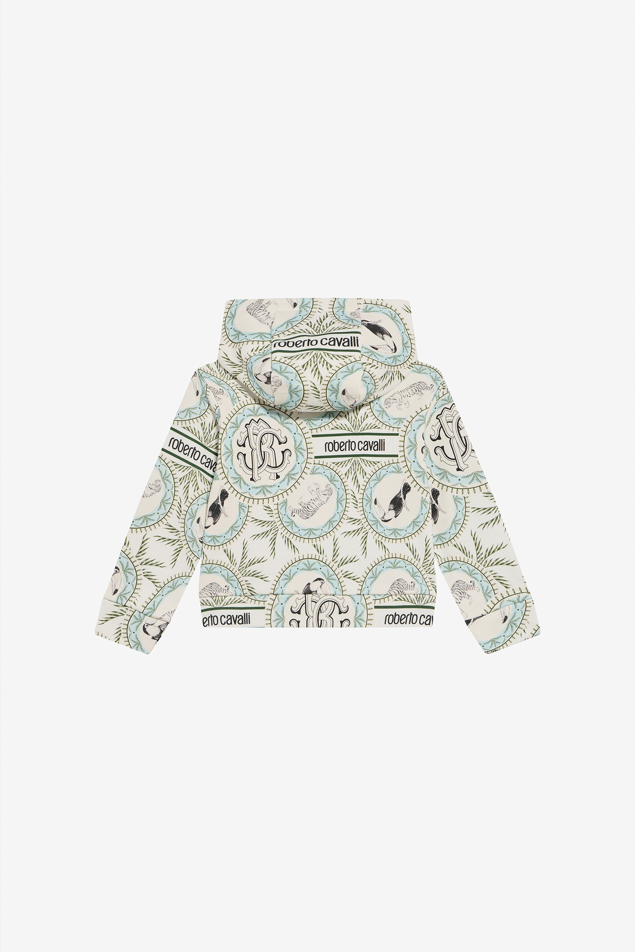 JU Kapuzenpullover Mit Maiolica-Print IVORY/LIGHT BLUE UJT692-5OO42