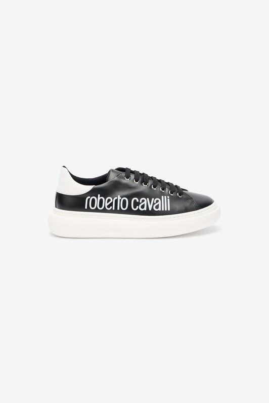 RC Black Leather Sneaker With Logo BLACK/WHITE QOS01I-PZO16