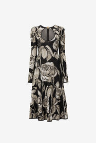 ${brand} Rose-Jacquard Cut-Out Dress ${colorDescription} ${masterID}