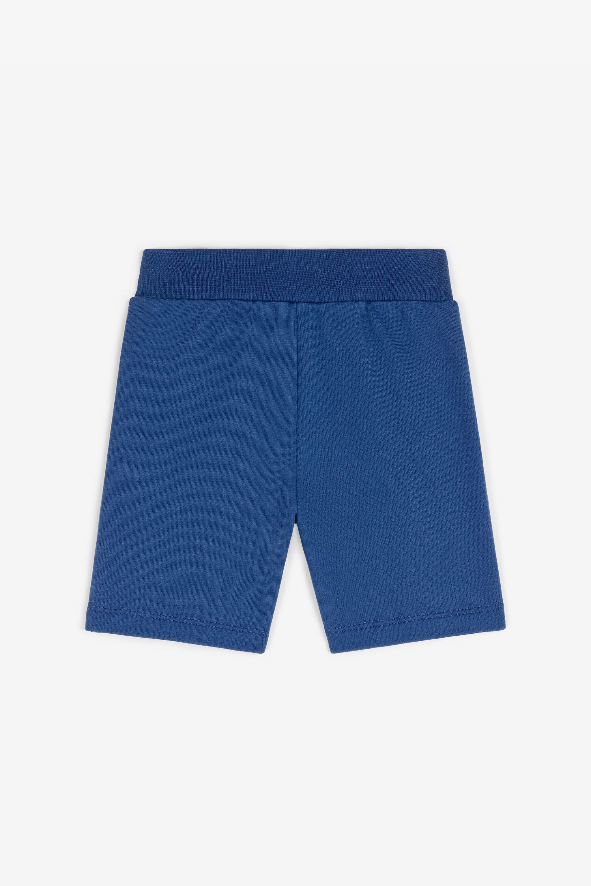 JU Pantalón corto de algodón con Monograma RC Azul RJT20F-CF050