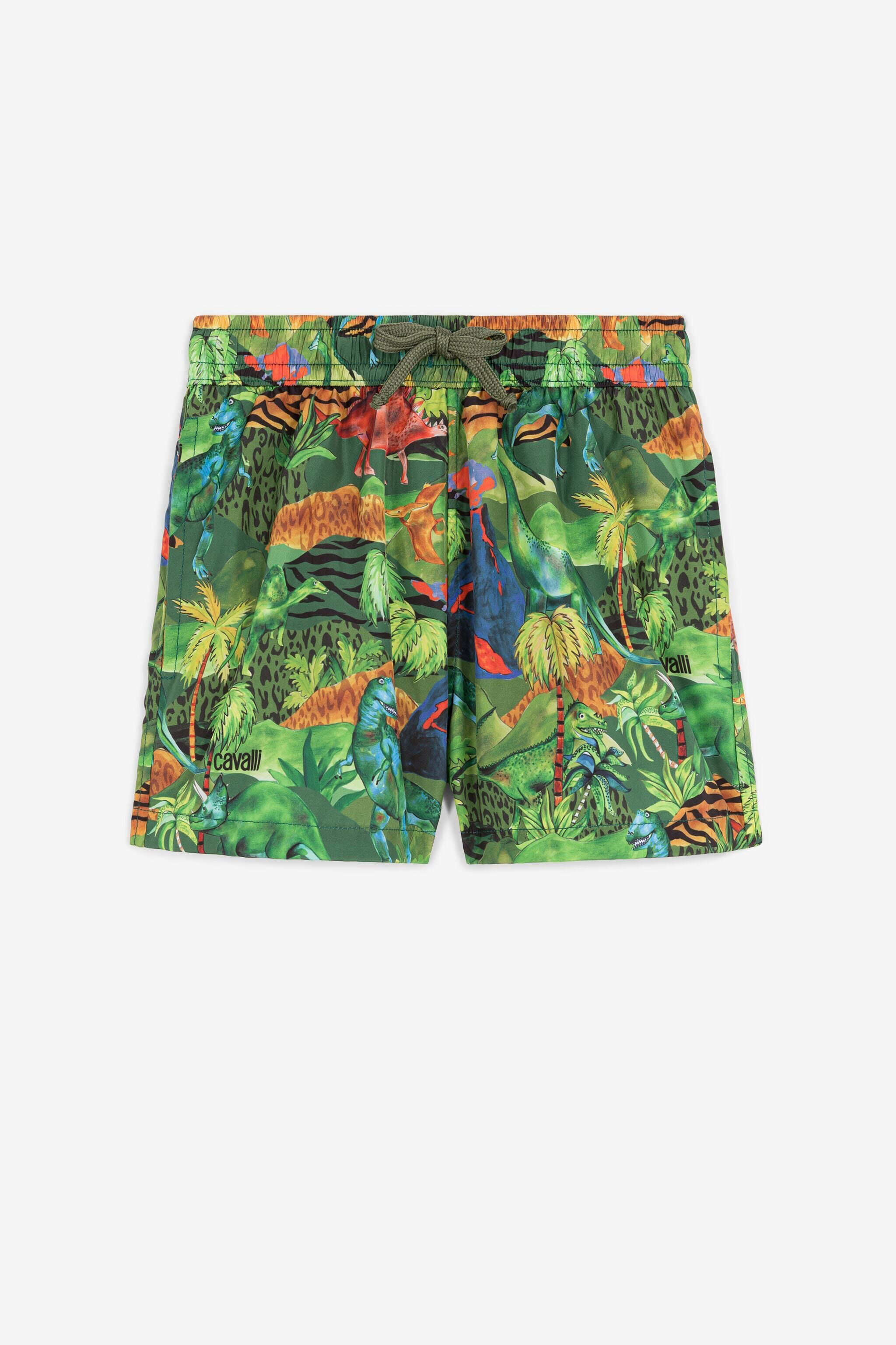 JU Badeshorts mit Dschungel-Print Grün QJH003-5RF60