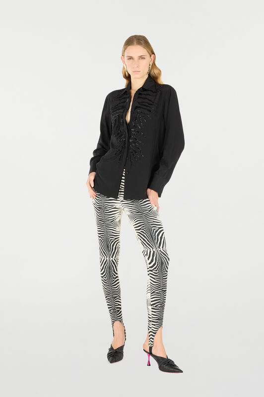 RC Zebra-Print Leggings Black/White UKT204-ORN49