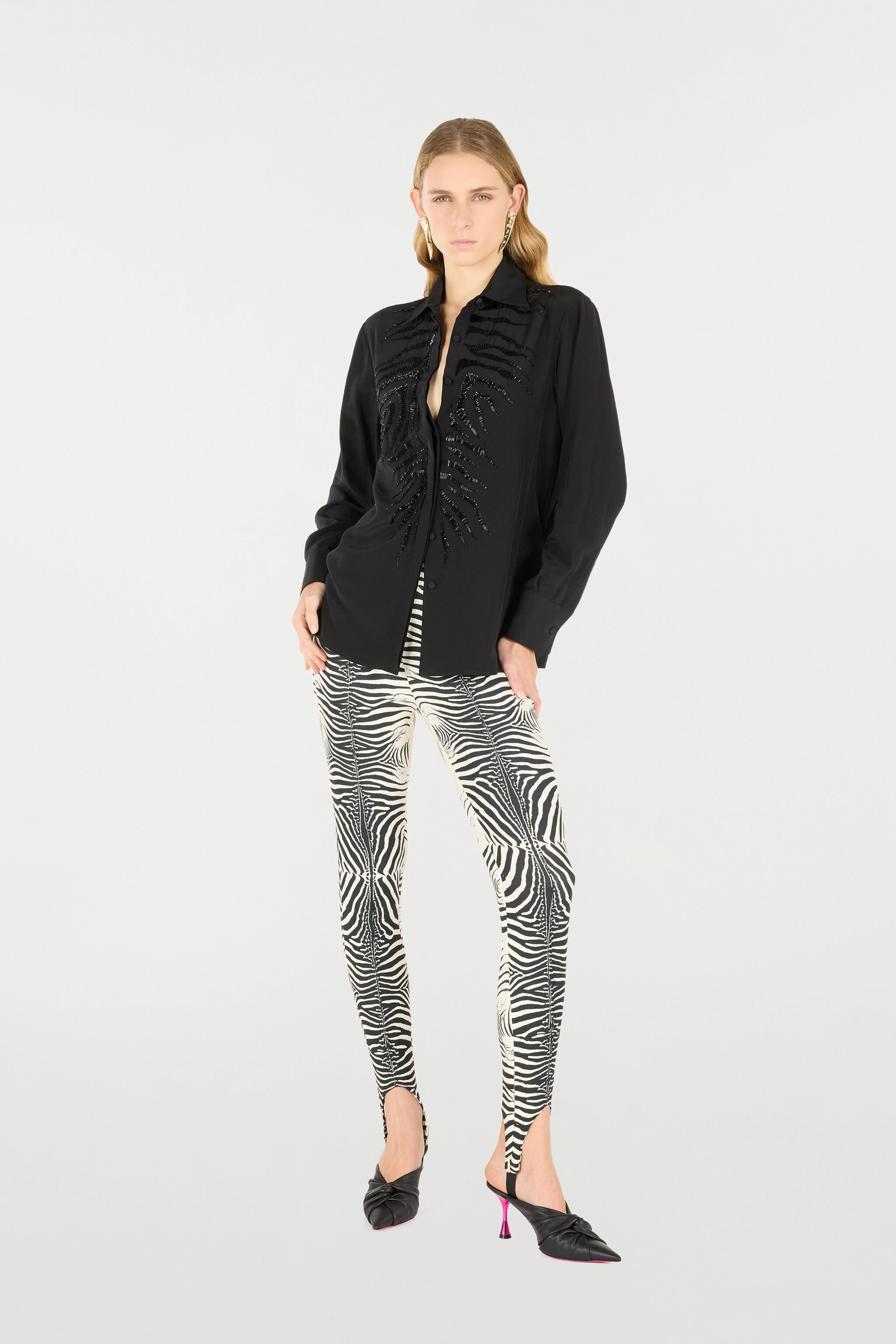 RC Zebra-Print Leggings Black/White UKT204-ORN49