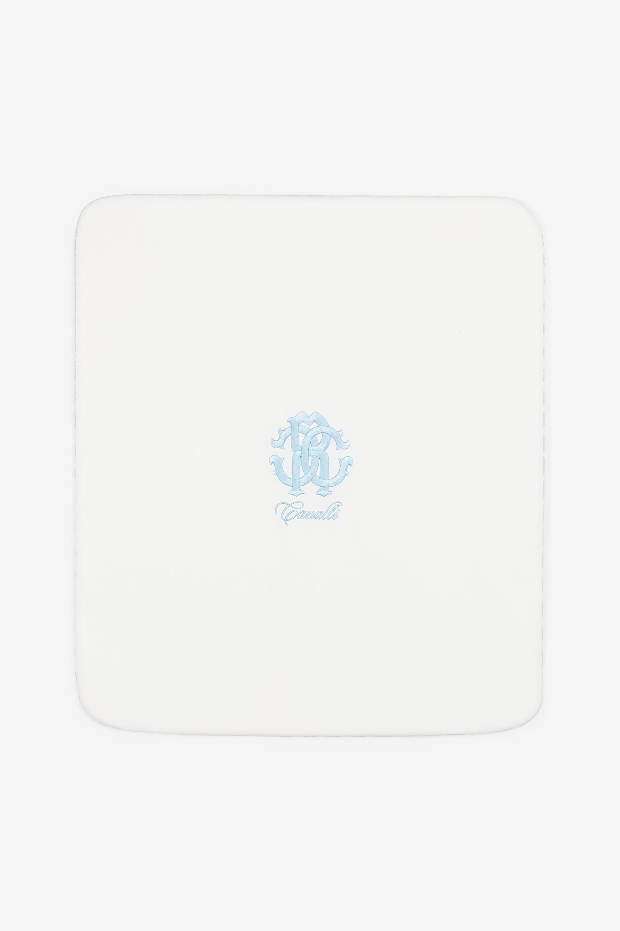 JU RC Monogram-Print Baby Blanket Light blue RJT842-JFF66