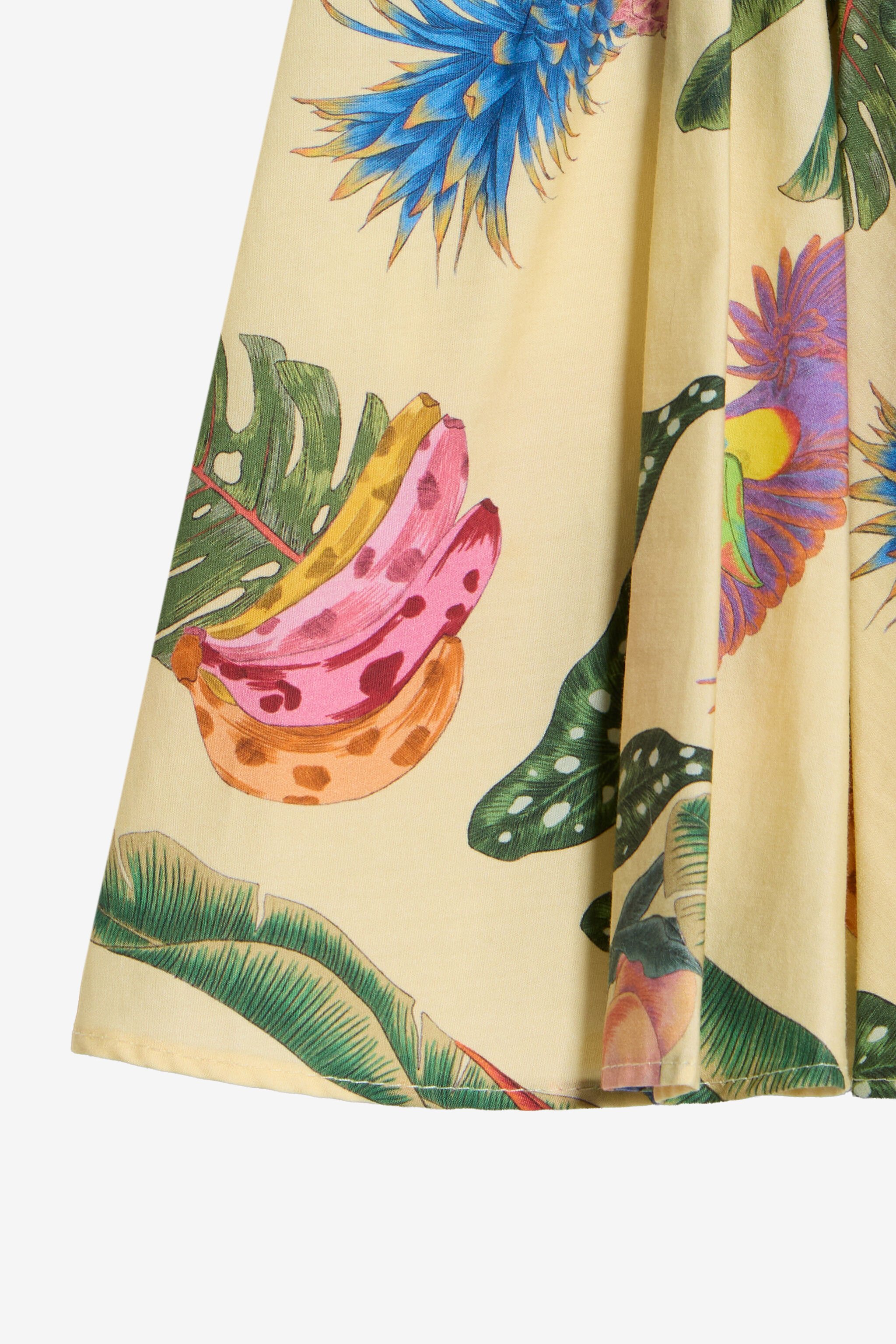 JU Kleid Aus Baumwolle Mit Tropicana-Print YELLOW WJT113-WNR12