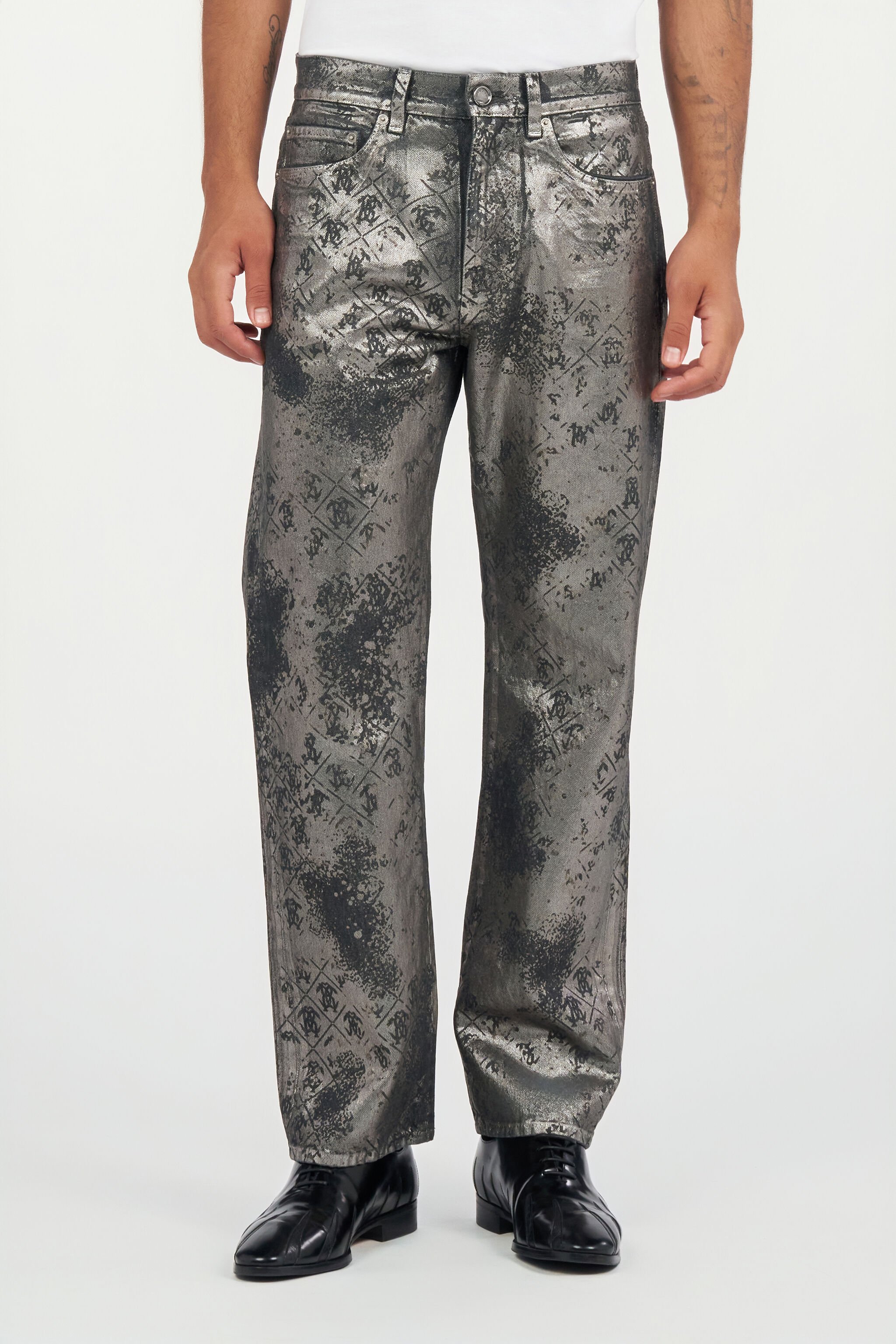 RC Monogram Print Jeans RC Monogram Print Jeans BLACK WRJ205-DN012