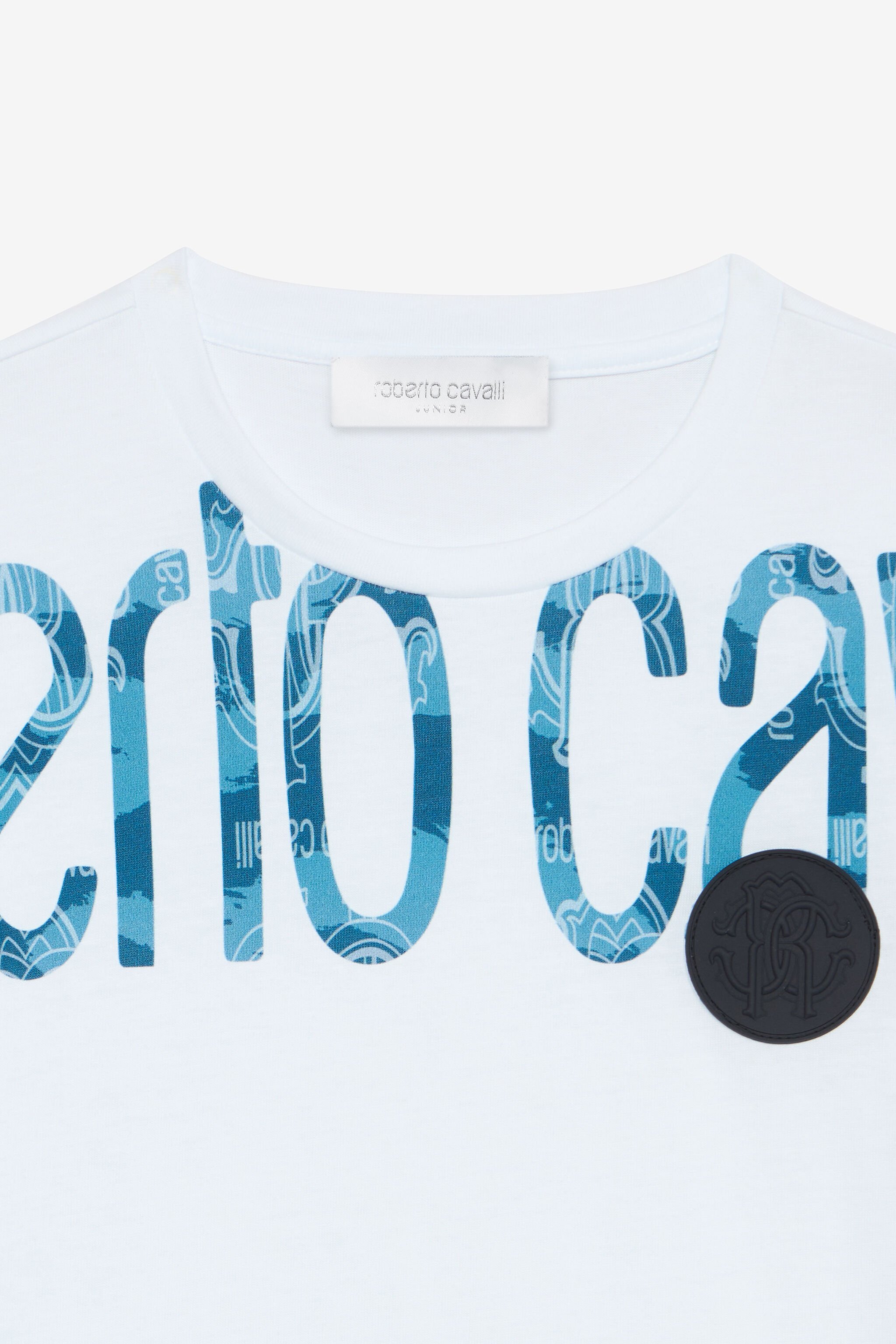 JU T-Shirt Con Lettering E Patch Monogram RC Bianco UJT60J-JD001