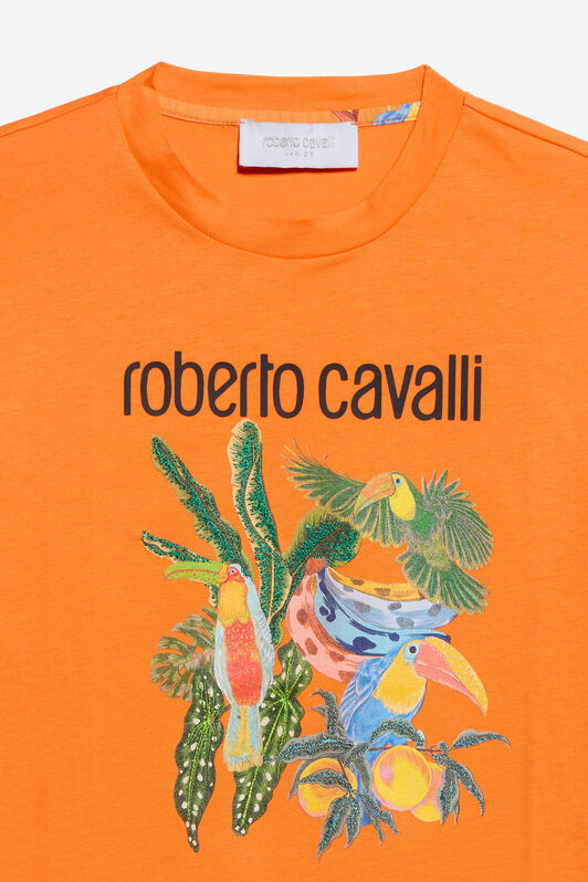 JU T-shirt mit Tropical-Print ORANGE B.OF PARDISE WJT62D-JD001