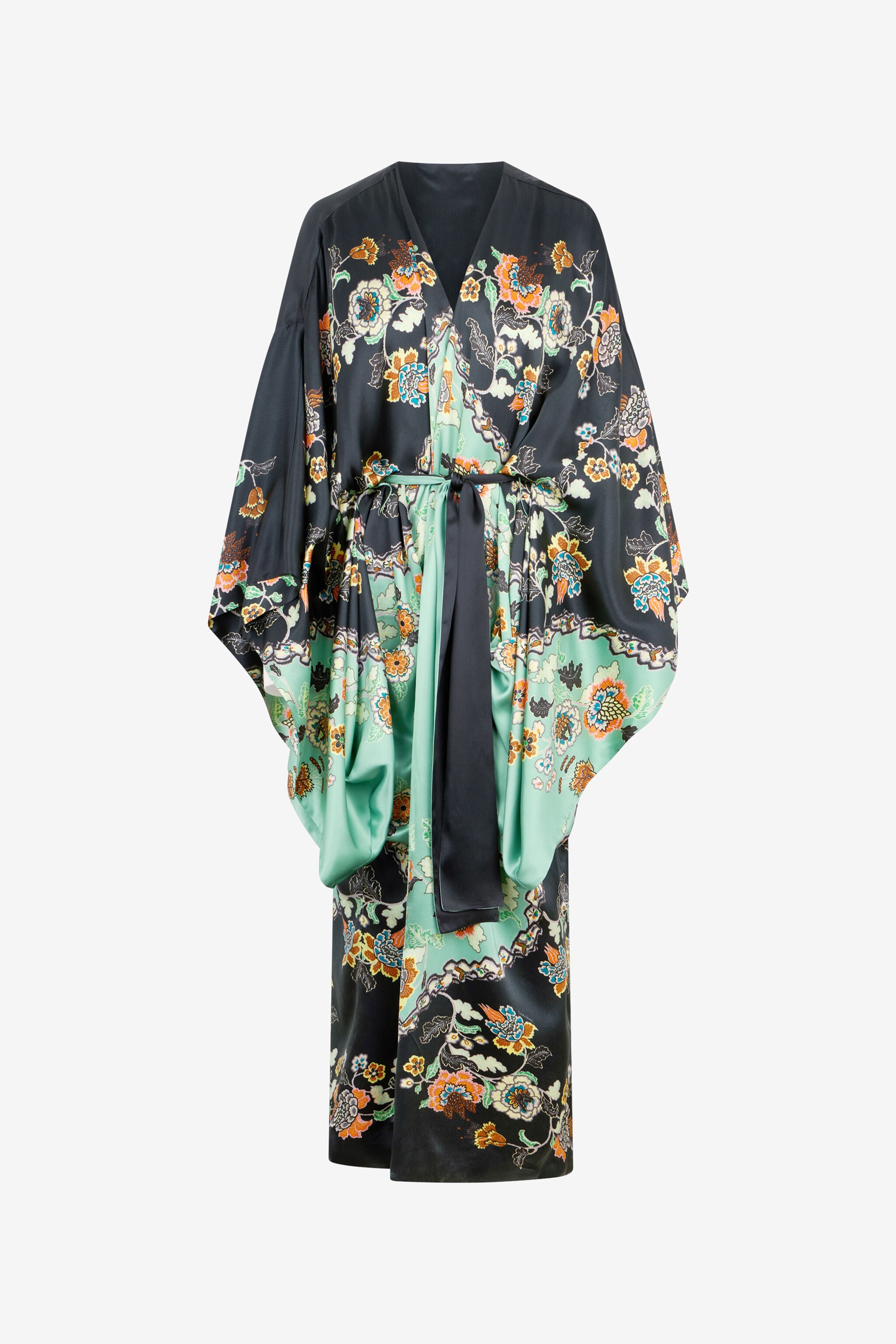 RC Seidenkimono Mit Kimono-Print RC Seidenkimono Mit Kimono-Print GREEN/BLACK XQT505-RYT25