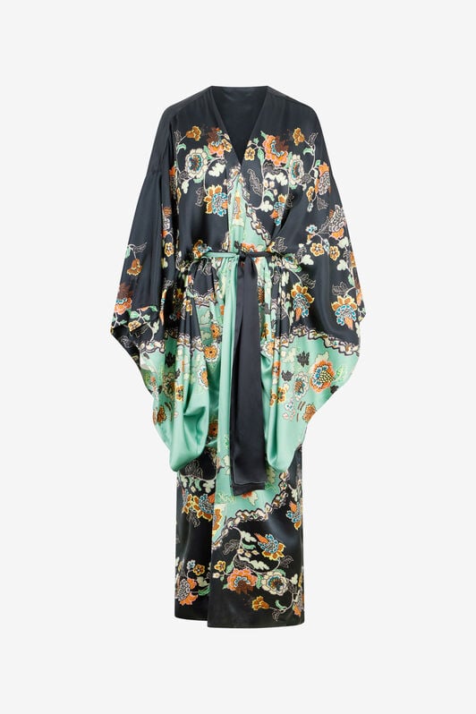 RC Seidenkimono Mit Kimono-Print RC Seidenkimono Mit Kimono-Print GREEN/BLACK XQT505-RYT25