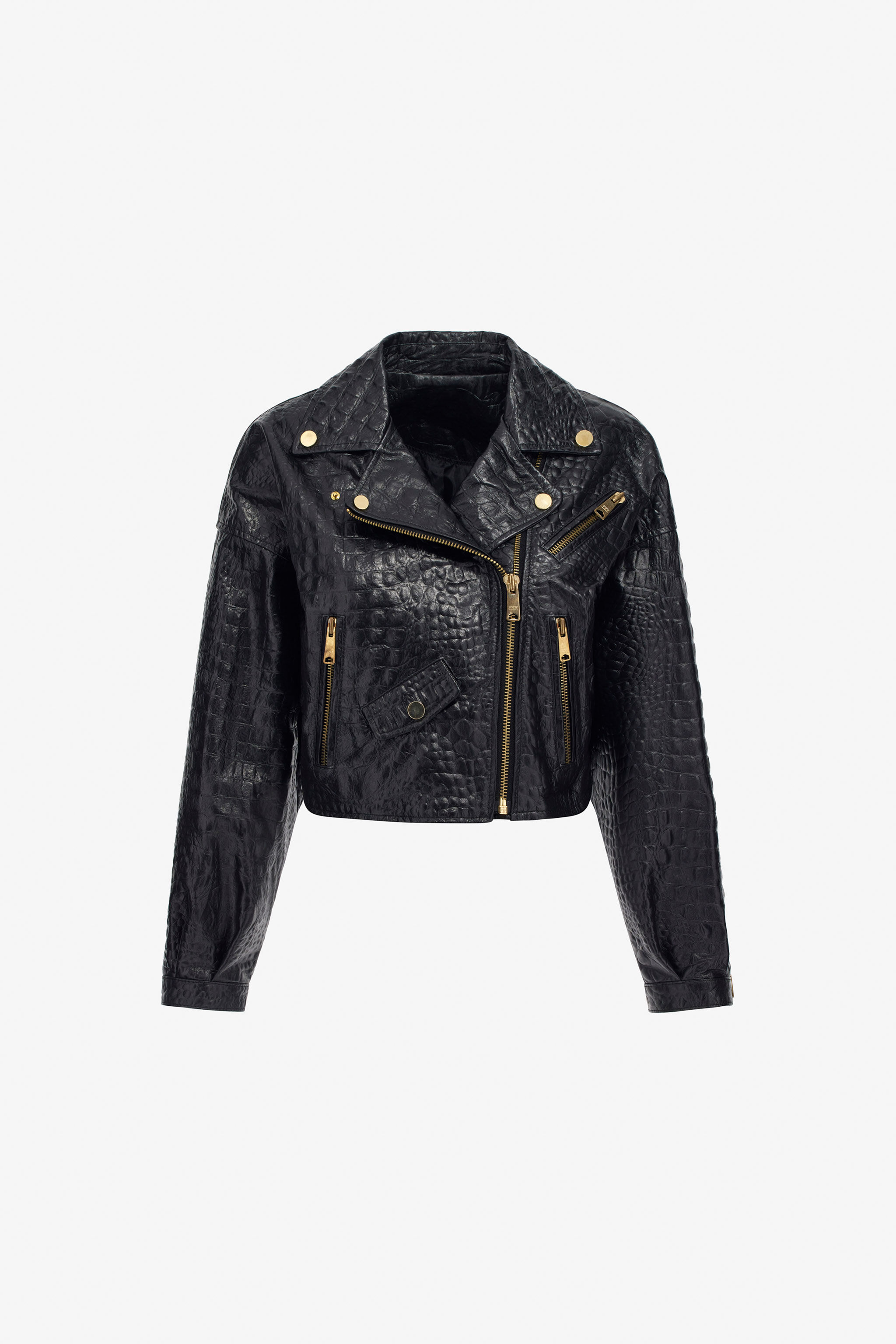 JC Just Cavalli leather bomber jacket Black TFP007-TF228