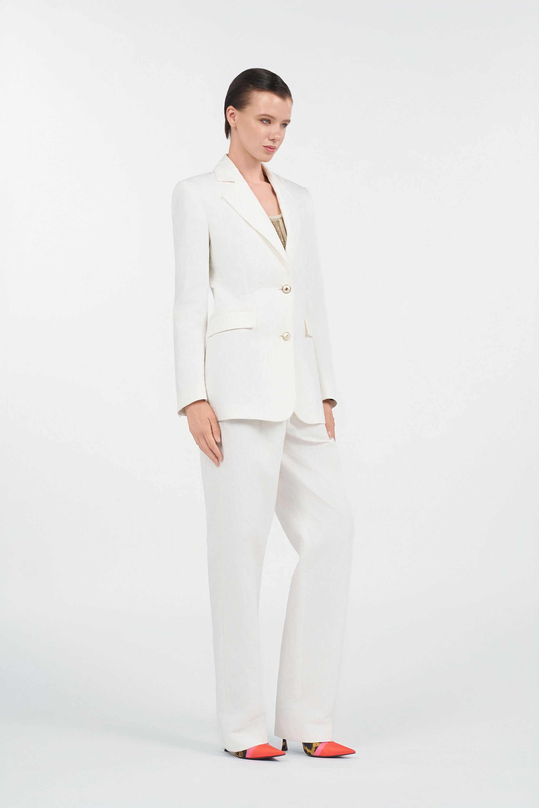 RC Blazer in Jacquard di cotone con motivo Leopardato WHITE WQT405-CH090