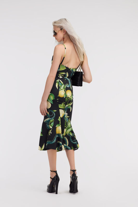 RC Dress with shoulder straps and Lemon print Schwarz SKT111-ORI89