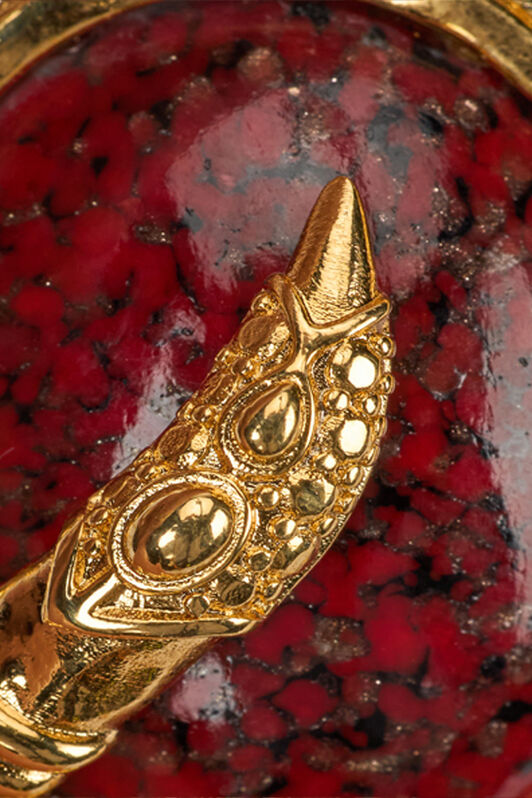 RC Gold Clip-On Earrings with Ruby Stone ORO/RUBINO VWG013-AM081