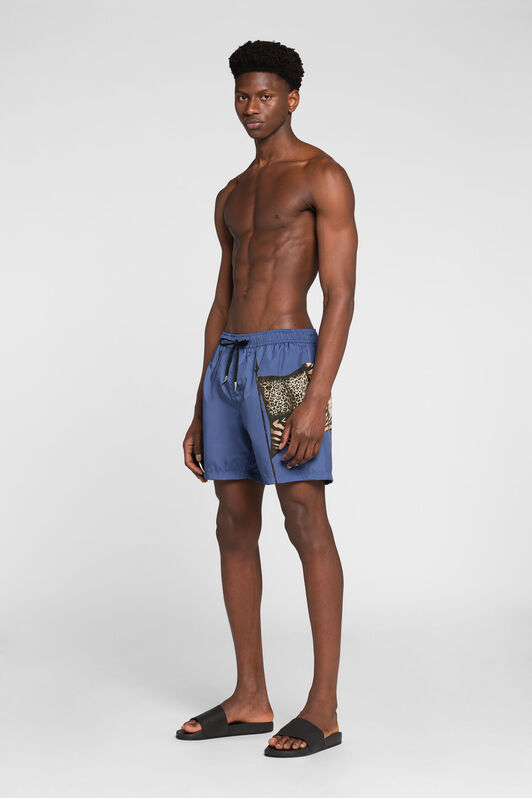 RC Animalier Patchwork-Print Swim Shorts BLU SCURO 194026 ONH04C-SB053