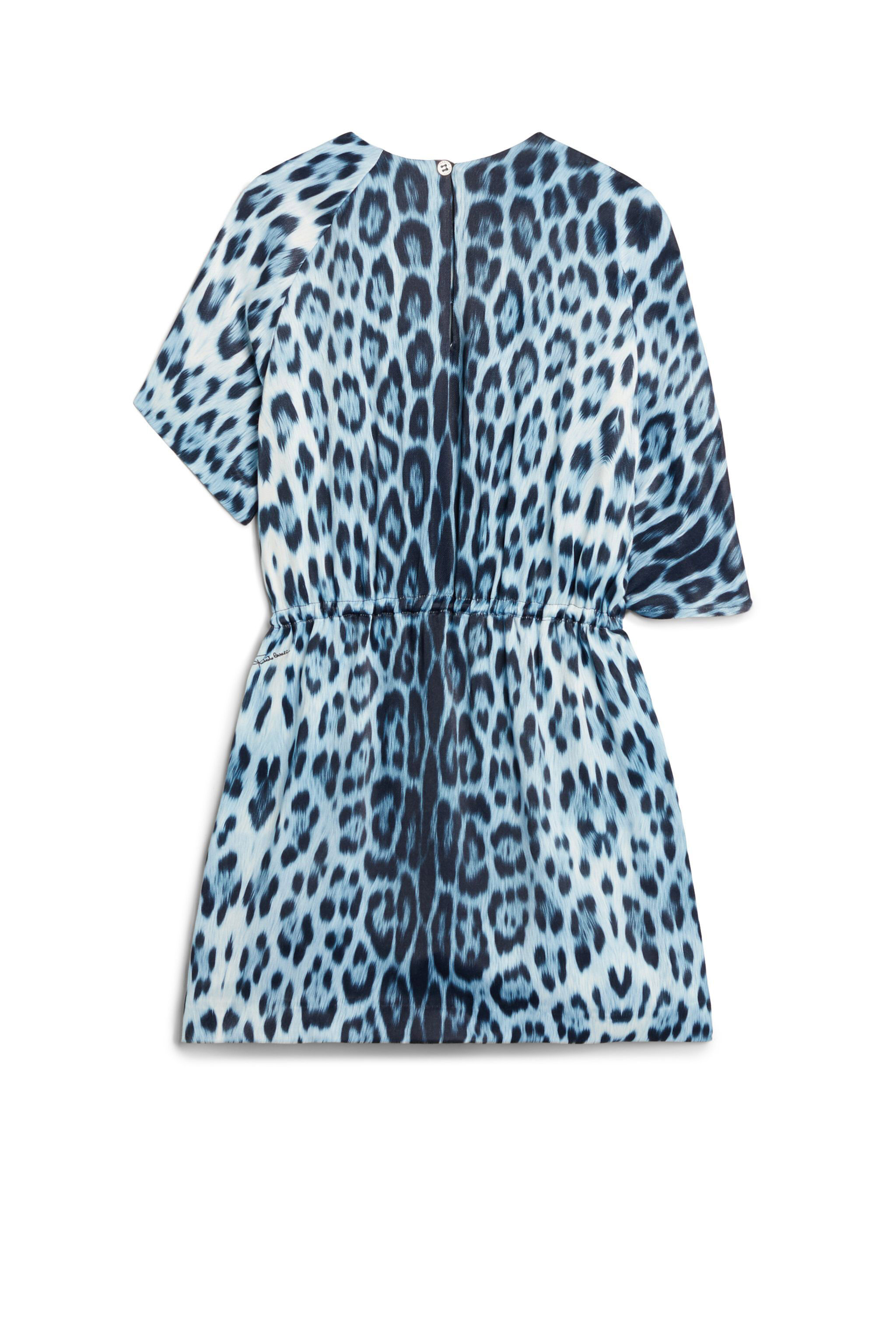 JU Asymmetrisches Kleid mit Jaguar-Print LIGHT BLUE/BLACK JJT129-SAS73