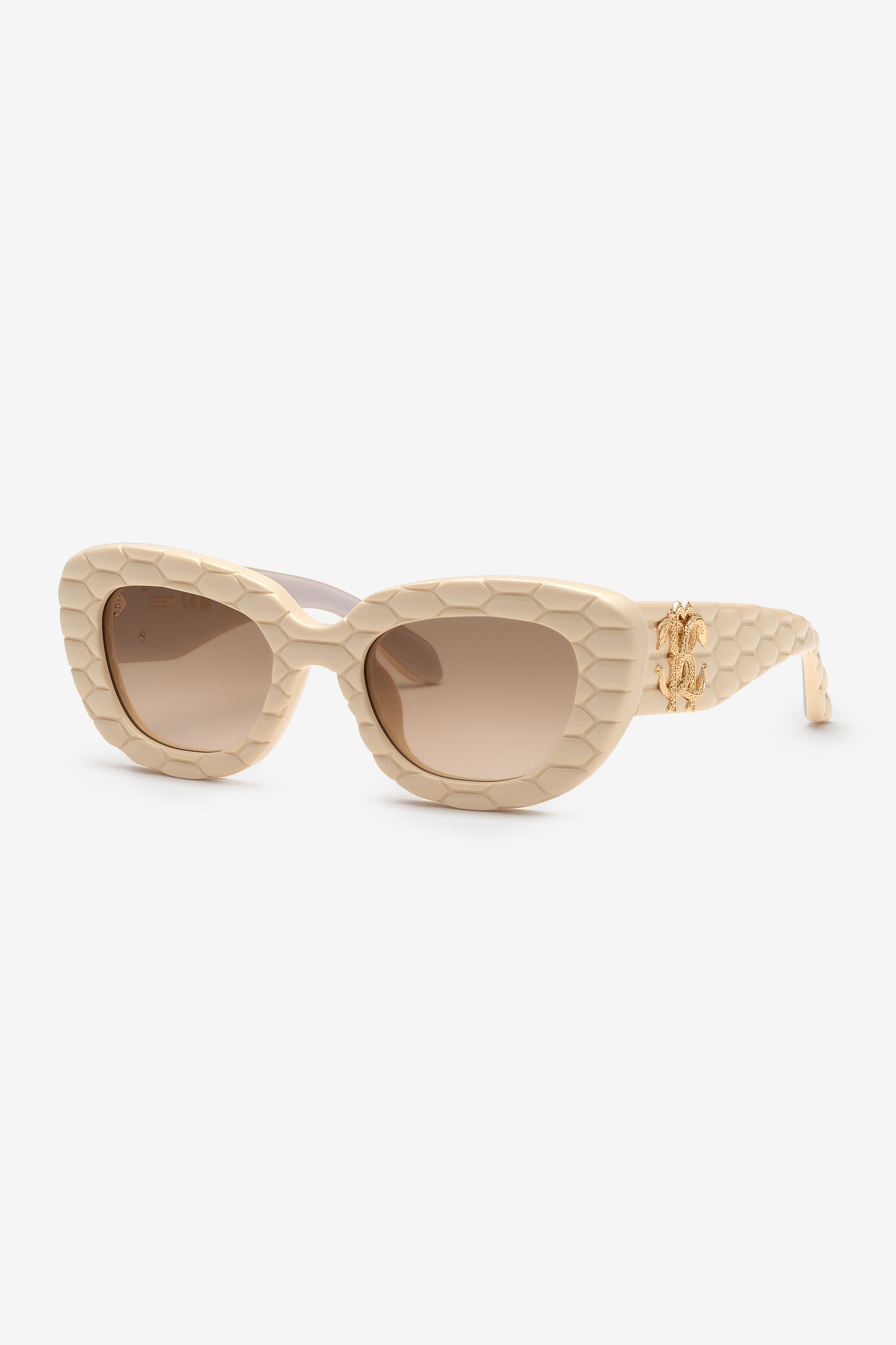 RC Sonnenbrille mit breiter, auffälliger Cat-Eye-Vorderseite SHINY FULL CREAM UALD01-ID196
