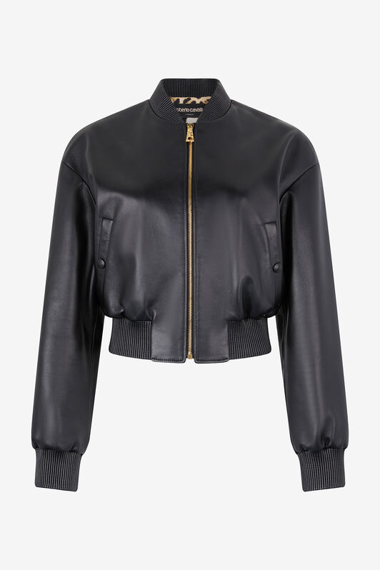 RC Leather Bomber Jacket Negro VKP802-PN014