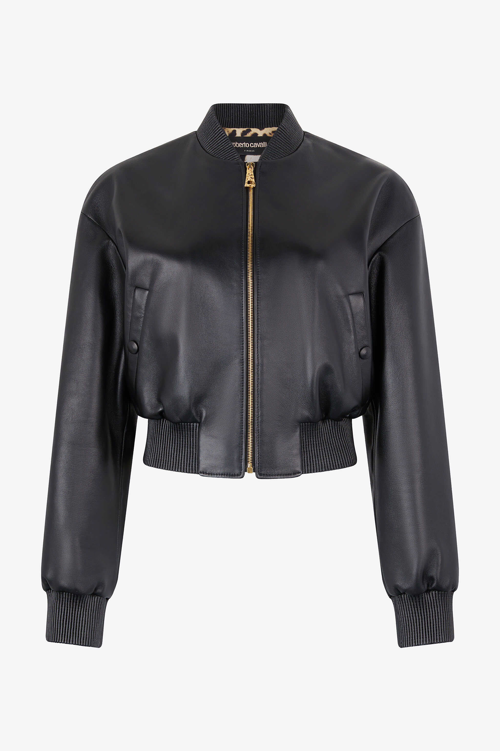 RC Leather Bomber Jacket Negro VKP802-PN014